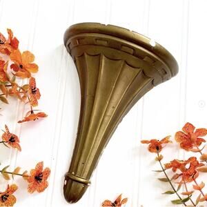 Vintage Hollywood Regency MCM chalk Plaster Wall Sconce Shelf USA